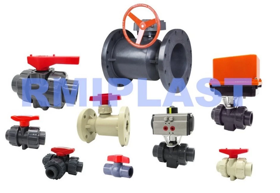 1 Inch PVC Ball Valve with Clear Body Clear UPVC Plastic Ball Valve Double Union Ball Valves Water Valve by JIS ANSI DIN Pn10 for Industrial