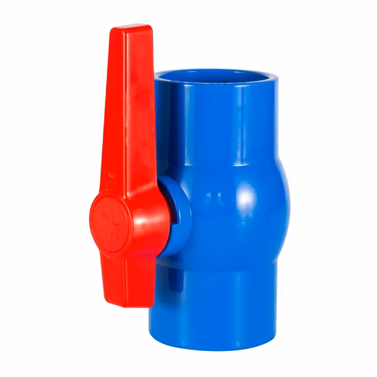 Válvula de esfera de PVC de 110 mm de cor azul para irrigação
