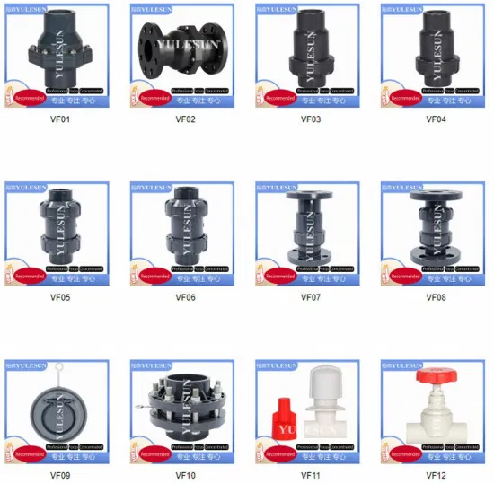 Válvula de retenção de balanço de plástico Válvula de retenção de flange dupla de PVC Válvula de retenção de extremidade flangeada UPVC